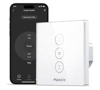 Maxcio Interrupteur Connecté WiFi Volet Roulant Tactile Alexa Blanc | Interrupteur Intelligent Pour Rideau Compatible Google Home, Commande Vocale, Contrôle À Distance & Minuterie 1er