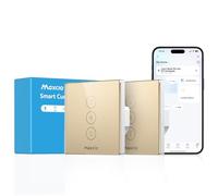 Maxcio Interrupteur Connecté WiFi Volet Roulant Tactile Alexa Doré | Interrupteur Intelligent Pour Rideau Compatible Google Home, Commande Vocale, Contrôle À Distance & Minuterie 2er
