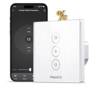 Maxcio Interrupteur Connecté WiFi Volet Roulant Tactile [Fil Neutre]-1 Pack | Interrupteur Intelligent Pour Rideau Avec Contrôle De Pourcentage Compatible Alexa, Google Home, Commande Vocale & Minuterie