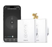 Maxcio Interrupteur Connecté WiFi Volet Roulant Tactile [Fil Neutre]-2 Pack | Interrupteur Intelligent Pour Rideau Avec Contrôle De Pourcentage Compatible Alexa, Google Home, Commande Vocale & Minuterie