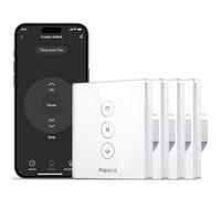 Maxcio Interrupteur Connecté WiFi Volet Roulant Verre Tactile [Fil Neutre] | Interrupteur Intelligent Pour Rideau Compatible Alexa & Google Home, Minuterie Automatique, Commande Vocale & App 4er