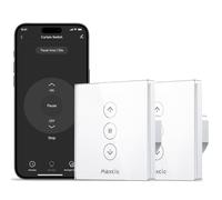 Maxcio Interrupteur Connecté WiFi Volet Roulant Verre Tactile [Fil Neutre] | Interrupteur Intelligent Pour Rideau Compatible Alexa & Google Home, Minuterie Automatique, Commande Vocale & App 2er