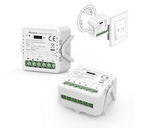 Maxcio Mini Interrupteur Volet Roulant Connecté, Module Relais De Commande De Volet Roulant Wifi Avec Fonction Pourcentage, Minuterie, Commande Vocale, Compatible Avec Alexa, Google Home, 2 Packs