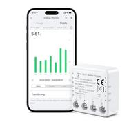 Maxcio Module Prise Connecté WiFi 16A 3680W Compteur [Centrale Balcon] | Mesure De Courant Pour Centrale De Balcon Compatible Alexa & Google Home, Minuterie, Commande Vocale & Télécommande App