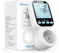 Maxcio Prise Wattmètre Compteur d'Énergie LCD Rétroéclairé [3680W Max]