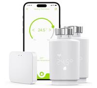 Maxcio Zigbee Tête Thermostatique Intelligente Connectée avec Gateway, Thermostat pour Radiateur Compatible Alexa & Google Home, Contrôle par App, Programmation, Économie d'Énergie, 2 Packs