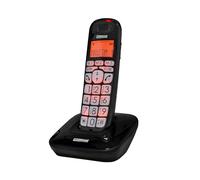 Maxcom MC6800 Téléphone numérique sans fil amplifié DECT à ligne fixe avec écran LCD rétroéclairé, Noir