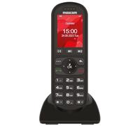 Maxcom MM39D - 4G Volte - Big Button - Téléphone Portable sans Fil pour la Maison et Le Bureau avec Carte SIM - Chargeur de Bureau USB-C - Prise Britannique - Noir