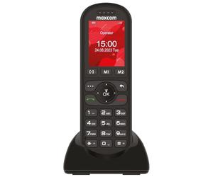 Maxcom MM39D - 4G Volte - Big Button - Téléphone Portable sans Fil pour la Maison et Le Bureau avec Carte SIM - Chargeur de Bureau USB-C - Prise Britannique - Noir
