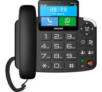 Maxcom MM42D SE 4G VoLTE - Téléphone intelligent de bureau filaire pour bureau et maison - Écran tactile couleur 4 pouces - Wi-Fi HotSpot - Bouton SOS - Bluetooth - WhatsApp - Android