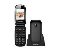 Maxcom mm816 - téléphone portable clapet senior 2.4, touche sos, double sim, noir