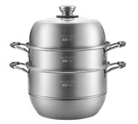 Maxcook 304SS Marmite Vapeur 3 Étages 30cm (Poignée en Silicone) MCZ743