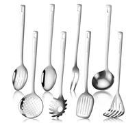 MAXCOOK Lot de 8 ustensiles de cuisine en acier inoxydable 18/8 - Écumoire durable - Louche - Cuillère de service pour la cuisine (passe au lave-vaisselle)