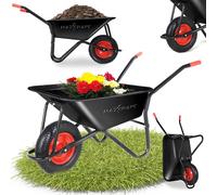 MAXCRAFT Brouette / brouette de chantier pneus gonflables 250 kg 100 L noir / rouge - Black Edition
