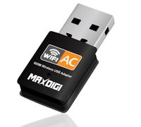 MAXDIGI Wifi Dongle, AC600 802.11ac Dual Band 5GHz 600 Mbps Mini Wireless Network USB Wifi Adapter for PC Desktop Laptop, wifi receiver Support Windows 10/8/7 / Vista / XP / 2000, Mac Os X 10.5-10.13