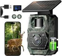 MAXDONE Caméra de Chasse Solaire Wi-FI - 48MP Camera de Chasse Connectée Telephone avec 5200mAh Batterie Rechargeable Camera Infrarouge Vision Nocturne Exterieur Animaux, Etanche IP66