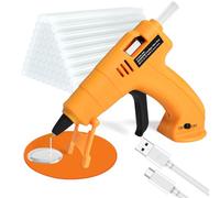 MAXDONE Pistolet à Colle sans Fil, Pistolet a Colle Chaude avec 30pcs Bâtons de Colle & Tapis en Silicone Anti-gouttes, Recharge de Type-C & 3000mAh, pour Pistolet le Artisanat, DIY, Maison, Bricolage