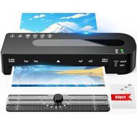 MAXDONE Plastifieuse A4 - Plastifieuse à chaud et à froid 80-125 microns avec 50 pochettes de plastification A4/A5/A6 - Plastifieuse 90 secondes - Pour la maison, le bureau, l'école, les photos - Noir