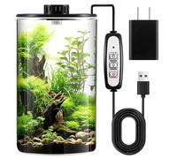 Maxdot Terrarium en Verre de 15 x 24 cm avec lumière pour Plantes Grasses, Mousse, Paysage de Jardinage Miniature, Aquarium Betta, Croissance des Plantes d'intérieur, décoration de Bureau, Cadeaux