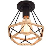 MAXDUYU Rétro Vintage Plafonnier Industrielle E27 Noir Lustre Suspension Luminaire Plafonnier métal Suspension éclairage Plafond pour Entrée Couloir Salon Salle Chambre Décorer Maison(20cm)