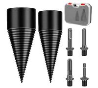 MaxEarn Fendeur de Buche, 32mm+42mm Fendeuse de Buches avec 4 Poignées, Conique Foret Fendeur de Bois ou de Bûches, Cône Bois Perceuse pour Fendre, Foret de Fendage de Bois pour Électrique