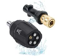 MaxEarn Kit de raccordement rapide 1/4" avec embouts de buse de nettoyeur haute pression 5 en 1, plusieurs angles, adaptateur de pistolet de nettoyage haute pression pour Kärcher K2, K3, K4, K5, K6