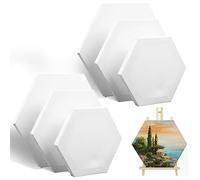 MaxEarn Lot de 6 châssis hexagonaux 30 cm, 25 cm, 20 cm, 8 pouces - Toile hexagonale à peindre - 100 % coton - 4 couches blanches apprêtées - Pour huile, acrylique, aquarelle, gouache, tempera et