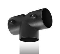 MaxEarn Raccord de conduit de type T Ø75 mm, accessoires auxiliaires pour chauffage à air diesel avec double valve, tuyau de sortie d'air à 3 voies pour chauffage diesel