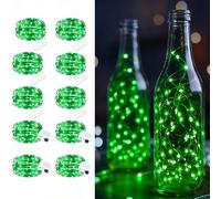MAXEE 10 pièces 3M Vert LED Chaîne de Lumière Batterie, étanche pour le bricolage, fête, lumières d'ambiance, décoration intérieure et extérieure, 4 pièces carrées + 6 pièces plates
