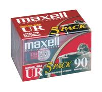 Maxell UR 90 Normal Bias Blank Audio Recording Cassette Tape, Low Noise, 90 Minu