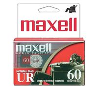 Maxell 109024 UR-60 Lot de 2 Cassettes Audio à Biais Normal 60 Minutes avec étuis