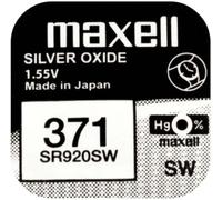 Maxell 10x 371 pile horloge argent oxyde pile bouton SR920SW 1,55 V 1 blister 18290100