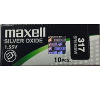 maxell 317 SR516SW Lot de 10 piles de montre à oxyde d'argent 1,55 V fabriquées au Japon
