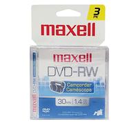 Maxell 567655 DVD-RW Lot de 3 boîtiers pour caméscope réinscriptible