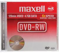 Maxell DVD-RW 4.7 GB MAX-DMW44JC Réinscriptible 1000 fois Pack 5 Pièces