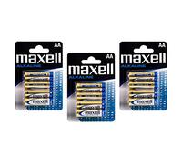 MAXELL Lot de 3 Blisters de 4 Piles alcaline AA Mignon LR6 1,5 V