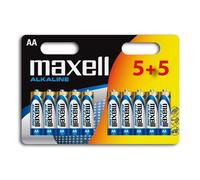 5+5 Piles Alcalines AA / LR6 Maxell Alkaline