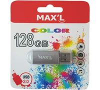 Maxell Max Color L Cle USB Stick Flash Drive, 128 Go, USB 2.0, Argent