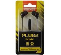 Maxell Plugz + Mic - Écouteurs avec micro - intra-auriculaire - filaire - jack 3,5mm - noir Noir G