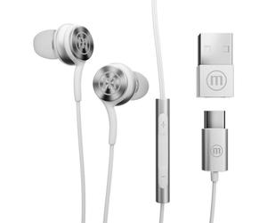 Maxell Xc1 Usb-c Wired Headphones With Usb-a Adapter White