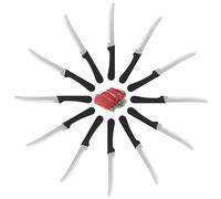Maxentico 12 set couteau cuisine, couteaux de cuisine en Acier Inoxydable, couteau de table tranchant denté, couteau office, couteaux cuisine de table, couteau a steak, Lame de 12.5 Cm, Noir