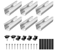 Maxentico 6 Pièces Fixation Panneau Solaire, Rail Panneau Solaire, Fixation Panneau Solaire Bac Acier, Supports de Panneau Solaire, Rail de Fixation de Toit pour Camping-Cars Caravanes Yacht