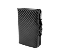 Maxentico Porte Carte Bancaire, Portefeuille Homme, Porte-Monnaie avec Protection RFID, Porte-Cartes Vertical avec Fenêtre d'identification et Fentes, 2 Compartiments, à Trois Volets (Carbon - Noir)