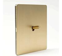 MAXEPO 1-4 Gang 2 Voies Interrupteur en Laiton Mat Interrupteur Levier 86 Type Panneau Brossé Dissimulé Double Commande Hôtel Prise Ménage Dessin Or Mat Style Industriel Rétro Applique Murale