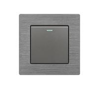 MAXEPO 86 Type Interrupteur d'éclairage Mural Industriel Gris Interrupteur d'éclairage à la Maison Interrupteur de Bouton de Lampe Murale intérieure Interrupteur en métal dissimulé 1-4 Gang 2 Voies