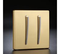 MAXEPO 86 Type Interrupteur d'éclairage Mural Interrupteur d'éclairage Domestique Interrupteur en métal dissimulé Interrupteurs d'éclairage Modernes Personnalité dorée Intérieur 1-4 Gang Interrupteur