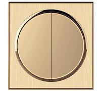 MAXEPO Grand panneau interrupteur de lumière décoration domestique électricien interrupteur prise ronde or 86 Type commande unique 4 voies interrupteur mur maison