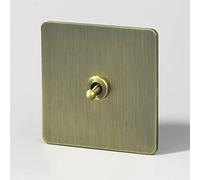 MAXEPO Interrupteur d'éclairage mural interrupteur en laiton mat pur Vintage en alliage de zinc Bronze 1-4 Gang 2 voies interrupteur à levier 86 Type caché panneau italien brossé double commande hôtel