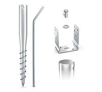 Maxerio 80 cm U-Set 3er Fondation à vis INKL. 91 mm Socle de Poteau; Ø 60 x 2; M12