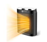 Maxesla Chauffage électrique basse consommation, radiateur soufflant en céramique 1500 W, 2 modes de température, protection contre la surchauffe et le renversement, pour chambres ou salles de bain